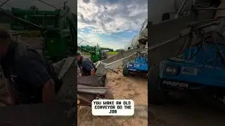 Getting the concrete to the top of the wall #farmwork #farmequipment #construction #farmmachinery