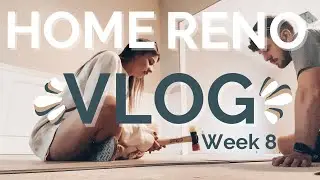Home Renovation Vlog - Week 8 - LVP Floor Install & Painting our Kitchen Cabinets!