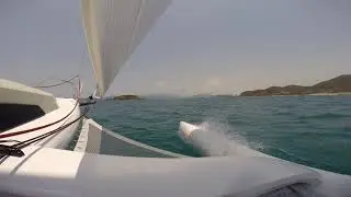 Corsair 880 sea trials - leeward float performance at 15 kts
