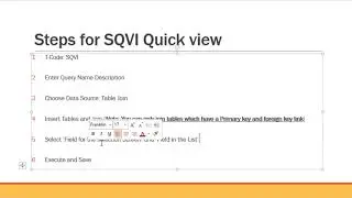USING SQVI FOR QUERY REPORTING - PART 1