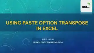 Paste option transpose in Excel |T Excel training