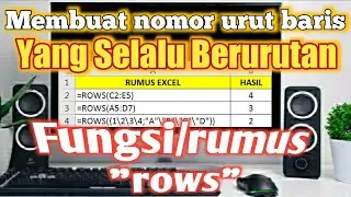 Tips Membuat Nomor Urut Baris Yang Selalu Berurutan || Fungsi rows
