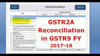 GSTR2A Reconciliation in GSTR9 Annual Return of FY 2017-18, ITC Reco wiith GSTR2A