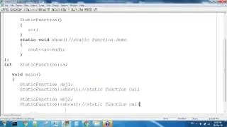 Static Function In C++
