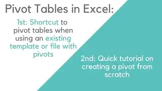 Excel Pivot Tables for Beginners, How to use Pivot Tables