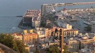 0100 - 4K View from Santa Barbara Castle hill, Alicante, Spain
