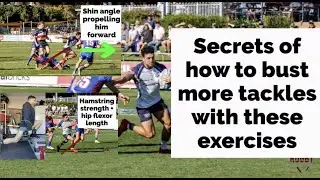 Rugby strength exercises to break tackles, run faster & hit hard. Rugby union try shows how to train
