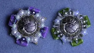 Tutorial: Button Brooch. Пуговица Брошь Орден. Part 2