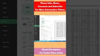 Print Page on one page || Set Print area || Excel Tips and Tricks || MY Excel Tutor || Subscribe Now