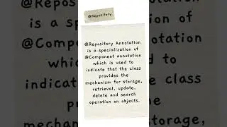@Repository - Spring Annotation
