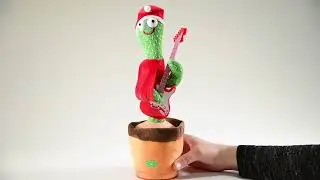 76911 - Tanzender Kaktus mit Sound und Laberfunktion,Weihnachtsmütze und Gitarre