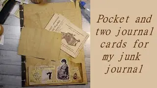 Junk journal pocket and two journal cards