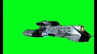 Stargate Starship X-305 Green screen flyby 1