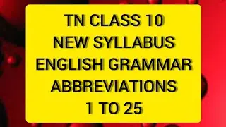 TN Samacheer 10 English Grammar Abbreviations 1 to 25