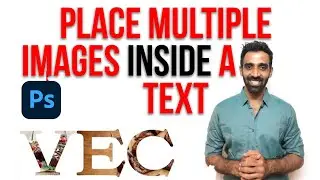 place multiple images inside a text using photoshop - Photoshop Tutorial