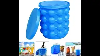 1 L Silicone ICE cube tube Ice Bucket  (Blue) perfect for ice cream