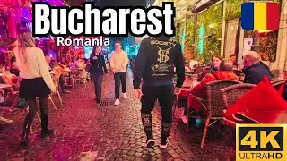 Bucharest OLD TOWN at Night 🇷🇴 I Did NOT Expect This!! | Street Walk 4k Romania