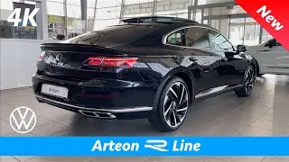 VW Arteon R Line 2021 - FIRST look in 4K | Exterior - Interior FL (Deep Black Pearl effect), Price