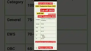 crpf tradesman😃 expected cut off 2023🔥 CRPF Tradesman Result 