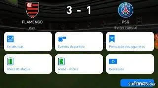 os destaques  do jogo do Flamengo vs PSG NO PES 21