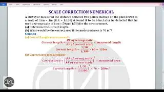 How to correct scale in surveying | Numerical Solution