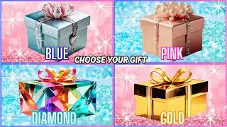 Choose your gift🎁💖😍4 gift box challenge Blue, Pink, Diamond or Gold #chooseyourgift #pickonekickone