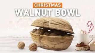 Carving a Christmas Walnut Shaped Bowl