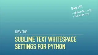 Sublime Text Whitespace Settings for Python Development