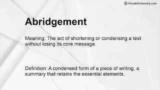 Abridgement Meaning