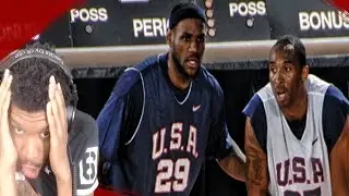 GAME WINNING BUZZER BEATER!! KOBE BRYANT vs LEBRON JAMES 2007 USA BLUE vs WHITE REACTION!