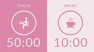 50/10 Pomodoro Timer with Pink Noise 🎧 4-Hour Study with Me for Deep Focus & ADHD ✨