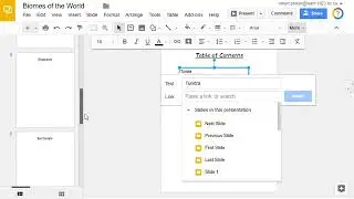 Linking Pages in Google Slides