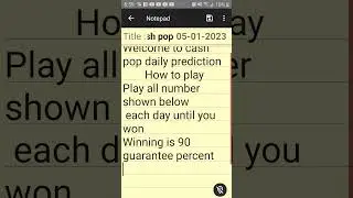 cash pop prediction jan 5,2023