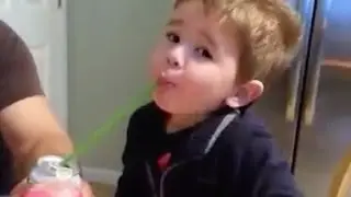 Little Boy Tries Seltzer for the First Time - #WICKEDFUNNY