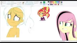 MLP Speedpaint | Sunset shimmer y fluttershy angry