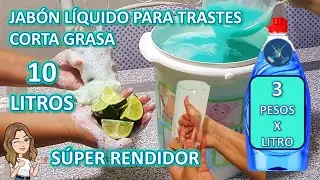 Cómo hacer jabón líquido para trastes - Corta grasa - Súper rendidor - 10 litros con sólo 30 pesos