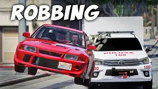 ROBBING BANKS USING A JUMPING CAR SA GTA 5 RP! (TAGALOG)