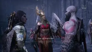 Mimir and his girlfriend Sigrun have an argument - God of War Ragnarok Valhalla DLC