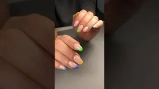 Цветной френч #френч #френчманикюр #ногти #маникюр #nails #допосле #french #nails #manicure