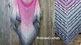 Popcorn Stitch Triangle Shawl / Scarf - Crochet Tutorial