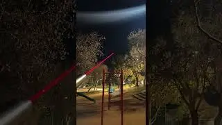 1W 638nm Sanwu Silver red laser shining at park