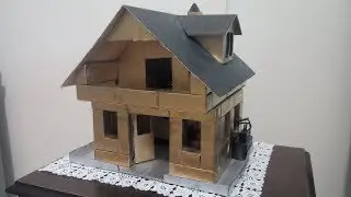 karton kutudan ışıklı ev yapımı