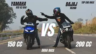 Yamaha R15 V3 BS6 Vs Bajaj RS200 BS6 Long Race | Amazing Results | Most Awaited Long Race
