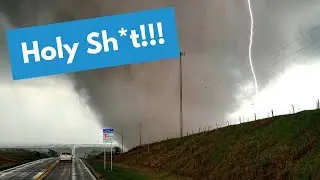Huge EF4 Tornado & Lightning?! 🤯🌪️⚡ Right in front of US!!