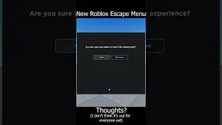 New Roblox Escape Menu! #shorts #roblox #new