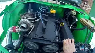 Москвич 2141 ТУРБО 16V первый запуск двигателя