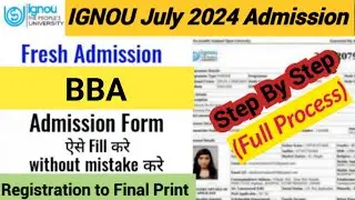 IGNOU BBA Admission Process 2024 | IGNOU BBA Admission Form fill up Online July 2024 (Full Details)