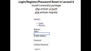 Laravel 6 login, register, password reset, auth | laravel 6 UI package for login system -I