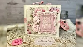 Romantic mini album scrapbooking handmade presentation. FOR SALE