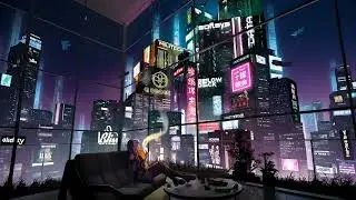 Cyberpunk Penthouse View Wallpaper - Peak Aesthetic Anime City Night